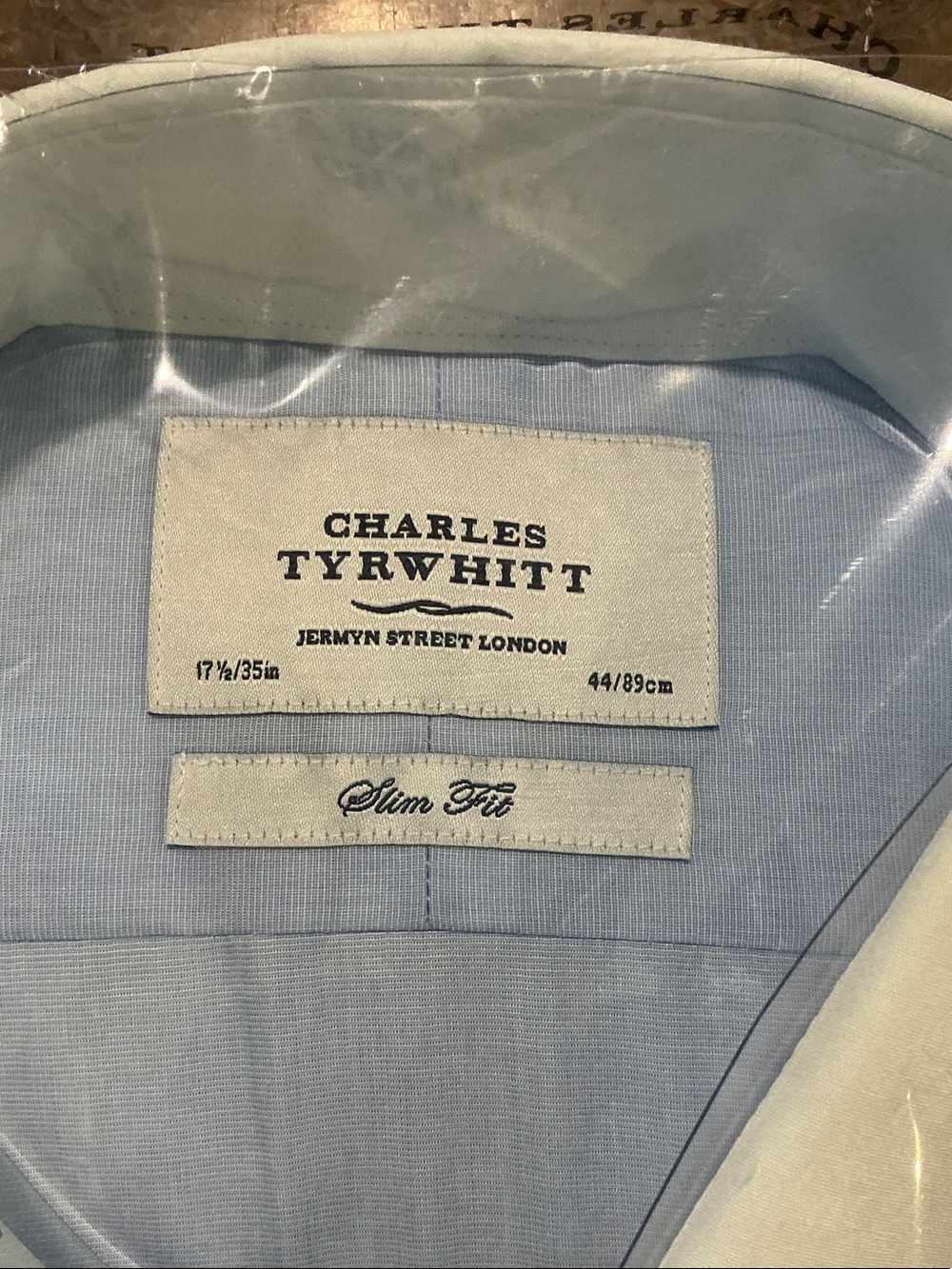 Charles Tyrwhitt Light Blue Dress Shirt with White Collar - Picture 5 of 6